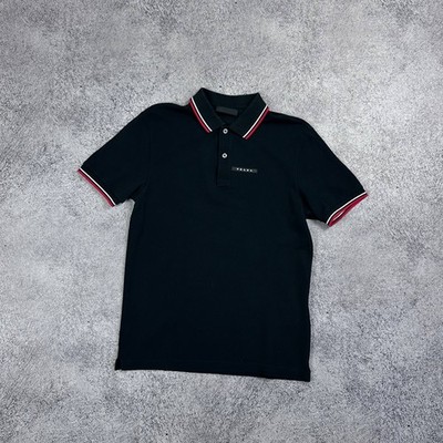 Prada Polo Shirt Men's Luxury Italy Black Logo Classic Black Size M