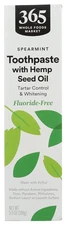 , Toothpaste with Hemp Seed Oil, Spearmint, Tartar Control & Whitening, Fluoride