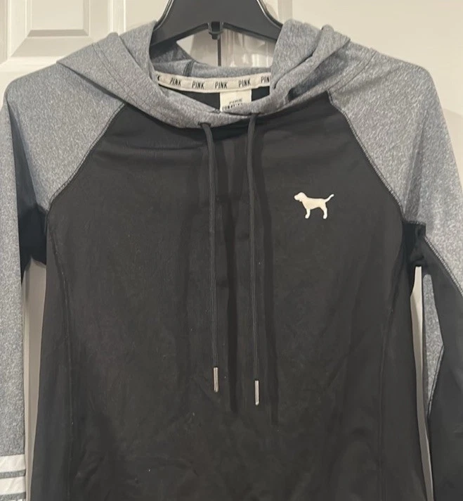 UNDERCOVER Victoria’s Secret ROSA Ultimate Felpa con Cappuccio Nera Donna Medium