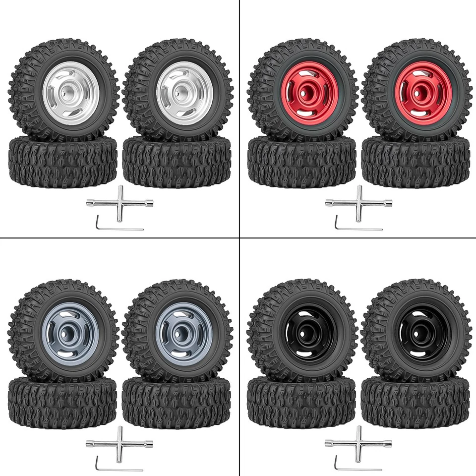 1,3-Zoll-Radreifen-Set 7mm Hex für 1/18 TRX4M Sumpfkrallen-Reifen Aluminiumrad - Bild 2 von 4