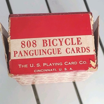 Bicycle 808 Panguingue Playing Card Deck Red 320 Vintage Cards In Original Box