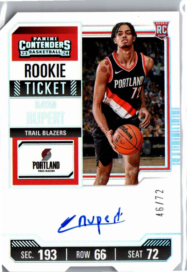 2024-25 Panini Origins #128 Rayan Rupert 2023-24 Panini Contenders Update I
