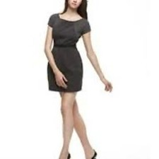 Theory Joena Mini Notorious Contrast Pockets Round Neck Sheath Dress Women's 8