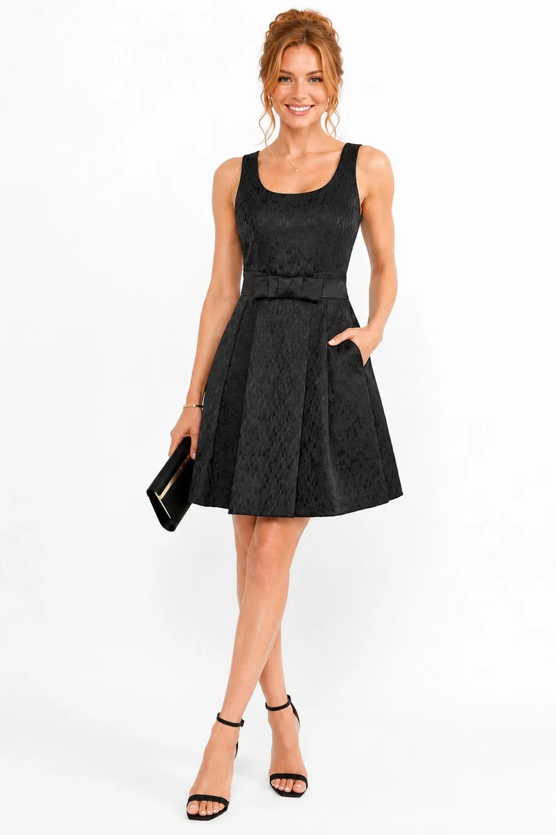 max and cleo cocktail dress Max & Cleo Black Floral ruffle Cocktail Dress Sz 12 NWT