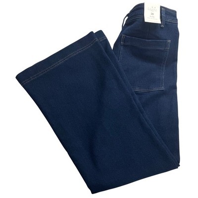 Z Supply Rilynn Wide Leg Trouser  Dark Rinse DRI High Waist 28 extra soft