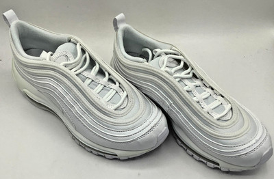 Nike Big Kids Size 5.5 Air Max '97 Sneakers, White/Metallic SIlver, 921522-104