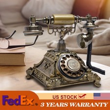 Antique Telephone Desk Phone European Style Old Fashioned Rotary Dial Phone