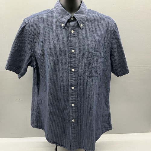 Brooks Brothers Regent Shirt Mens Large Blue Check Short Sleeve Button Down