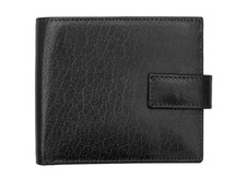Men's Ricco Luxury Black Leather Wallet Bifold Boxed New Sale RFID