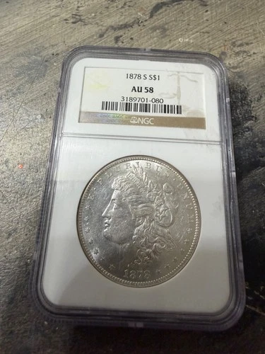 1878-S $1 Morgan Dollar NGC graded AU58 J241