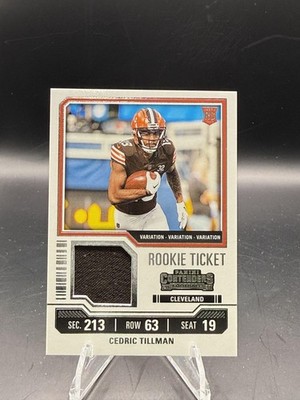 2023 Panini Contenders #TS3V Cedric Tillman Rookie Ticket Swatches Variations