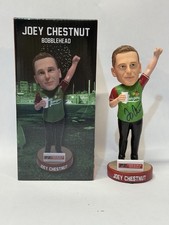 Joey Chestnut Autographed SGA Lansing Lugnuts Olive Burgers Bobblehead