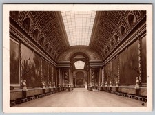 Vtg B&W Snapshot Ornate Museum Gallery Hall Paintings Busts Interior 1920s