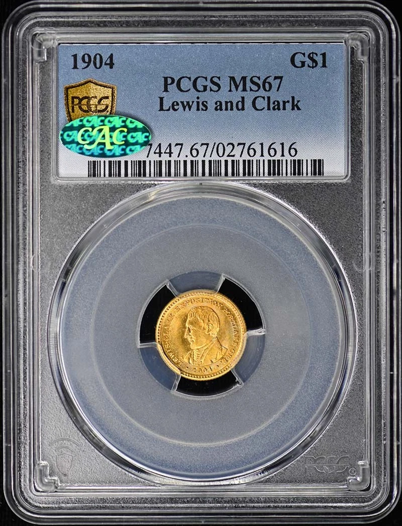 LEWIS AND CLARK 1904 G$1 Gold Commemorative PCGS MS67 (CAC)