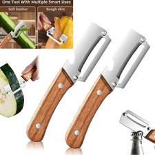 2 Pack 2 in 1 Multi Functional Vegetable Peeler with Bottle Opener and Wooden Ha