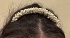 HANDCRAFTED SEED PEARL CRYSTAL LARGE COMB HEADPIECE TIARA WEDDING BRIDAL PROM — photo 1