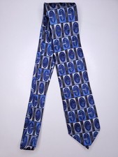 Ferucci Mens Formal Necktie 61"Lx3.25"W Blue/Gray Neck Tie