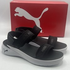 Puma Sportie Black Sandals Women’s  Size 7 Band New!