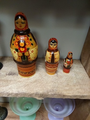 Lot 4 Poupées Empilables De Nidification USSR, Matryoshka, Babushka