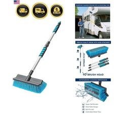 Car Wash Brush with 50'' Long Handle, Car Cleaning Brush with Hose Attachment...