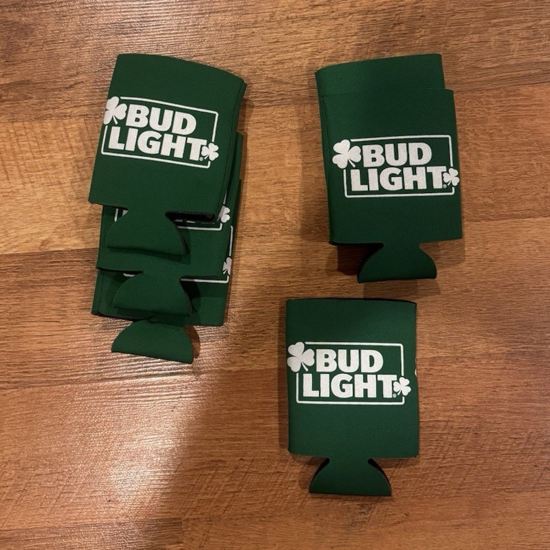 Bud Light Green Foam Beer Can/Bottle Koozie Insulator Lot of 6 Koozies
