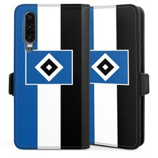 Klapphülle Huawei P30  Handytasche Lederhülle Tasche HSV Hamburger SV Streifen