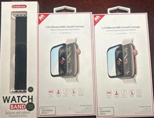 Apple Watch 40mm Band + 2x MyBat Tempered Glass Screen Protector Bundle