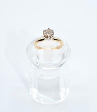 14k Two-Tone Gold 1.02ct Natural Diamond Solitaire Engagement Ring. 2.7gr