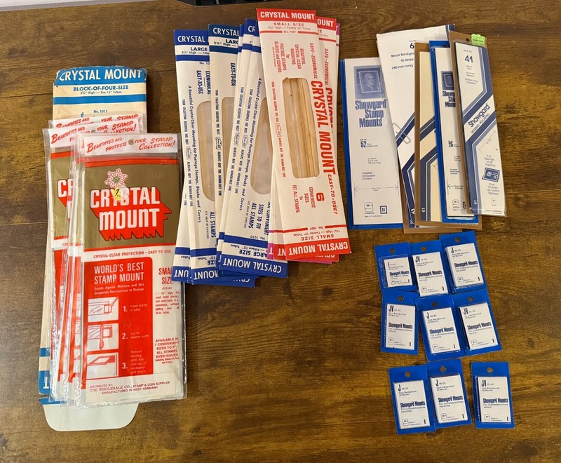 Lot of Showgard & Crystal Mount Stamp Mounts Sold As Is New & Used Conditions