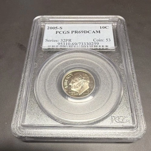 2005 S Silver Roosevelt Dime 10C PCGS PR69DCAM Proof San Francisco Uncirculated