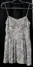 Vestido Windsor Mujer Talla Mediana Blanco Azul Escénico Lechera Coqueta Acanalado
