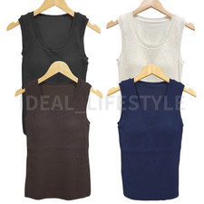 UNIQLO Washable Knit Bra Top Sleeveless Scoop-Neck AIRism Tank Women 489180 NWT