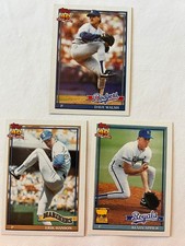 (3) 1991 TOPPS-KEVIN APPIER #454-ERIK HANSON # 655-DAVE WALSH # 367