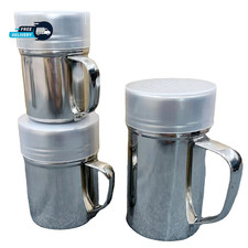 AU Stainless Steel Dredge Shaker Salt And Pepper Shakers With Lid And Handle NEW — image 5