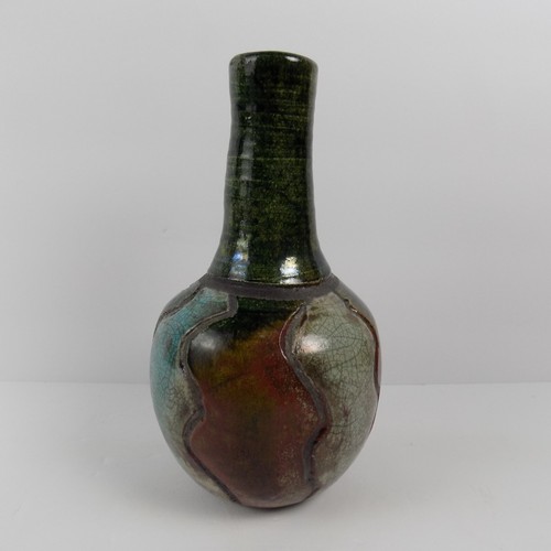 Linda Talcott Raku Art Pottery Vase