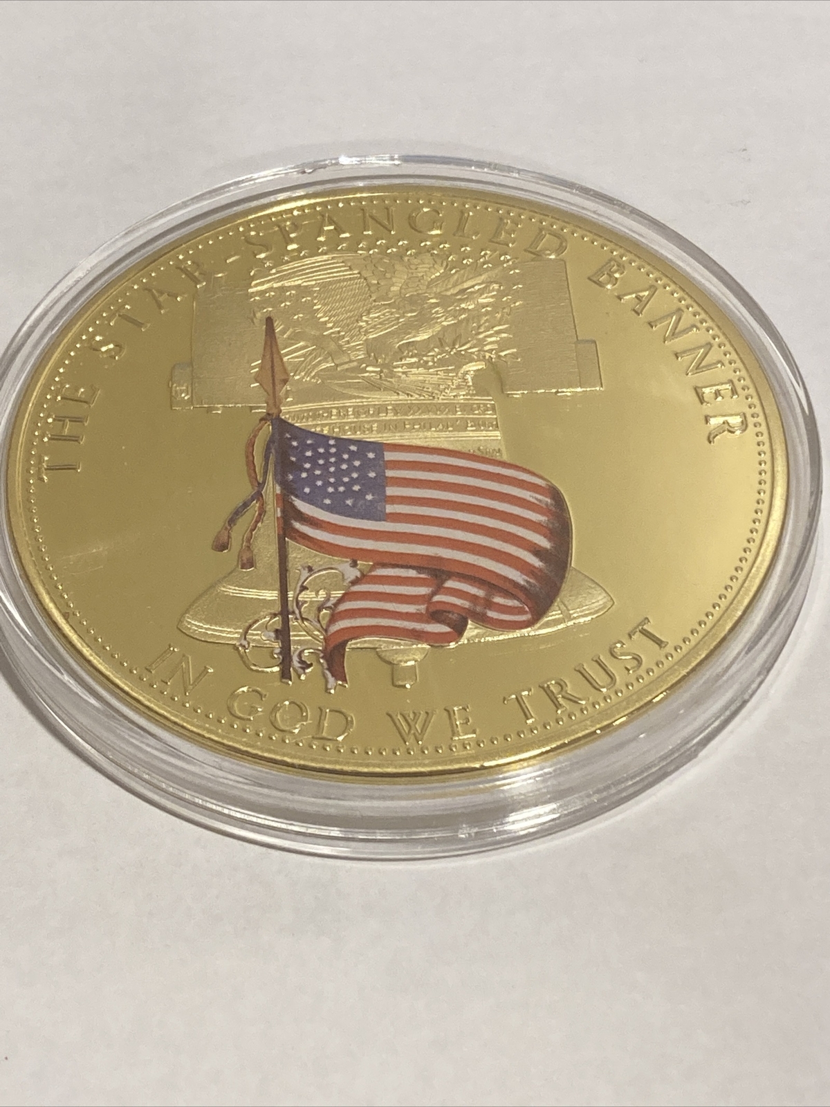 THE START SPANGLED BANNER AMMERICAN MINT 24K GOLD PLATED COIN - RETAIL ...