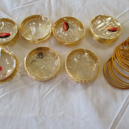 LOT Of 8 Sets NEW GOLD MACHINE CUT SUPERB Bangle BRACELETS As Christmas GIFT 2.6 - Picture 7 of 7