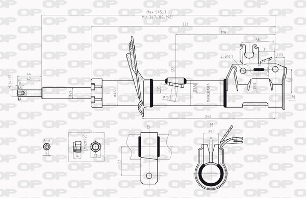 Amortisseur avant gauche Fiat Panda 1.1 suspension à gaz stable