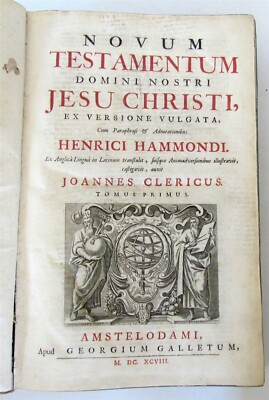 1698 BIBLE NEW TESTAMENT Novum testamentum antique VELLUM