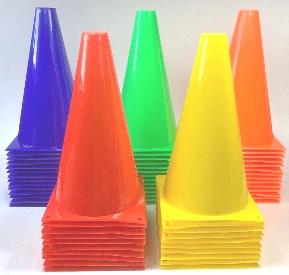 MARKENLOS 10er Set Markierkegel 23 cm - Pylone, Pylonen, Hütchen, Kegel
