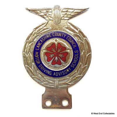 Altes LANCASHIRE County Council Motor Fahrberatung Schulen Auto Abzeichen Maskottchen