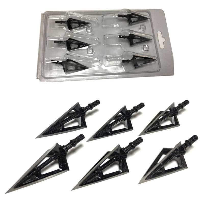 6 Or 12-Pack 100 Grain Mechanical Broadheads – 4-Blade Arrowheads For Bow Hunting