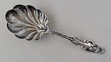 Whiting Sterling Silver Shell Berry Serving Spoon;X932