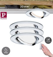 Paulmann Einbauleuchte Nova Coin Chrom 3X6W 3 Stepdim Lichtschalter Ip23 230V