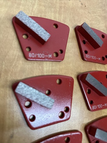 9 Pack Bolt on Trapezoid Diamond Grinding Discs Concrete Grinders medium 80 /100 - Picture 2 of 3