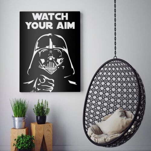 Watch Your Aim Star Wars Funny Bathroom Toilet Canvas Wall Art Print - Picture 3 of 8