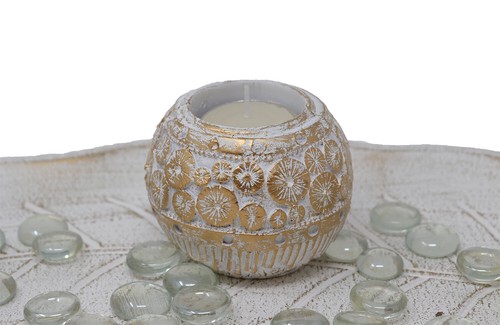 Teelichthalter-Set mit Deko-Steinen, Kerzenhalter Kerzenständer Dekoschale Kerze - Bild 3 von 3