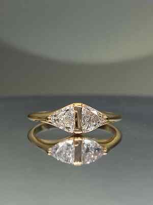 Two Stone Sterling Silver Tillion Shape Moissanite Women's Engagement Ring