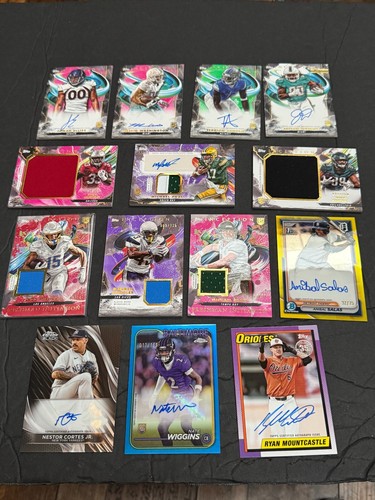 Huge NFL/MLB PANINI COLLECTION AUTO PATCH MEMORABILIA Rookies PRIZM 30 CARD LOT - Picture 5 of 11