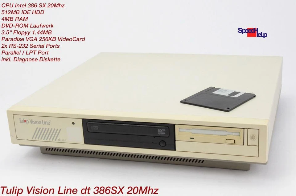 Tulip Vision Line dt 386 SX 20MHZ Intel Computadora PC Windows 3.1 Ms-dos 80386 - Imagen 2 de 4